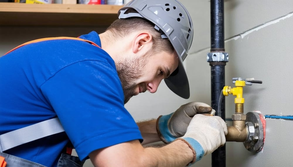 Certified Yakima plumber fixing a pipe Certified Yakima plumber fixing a pipe